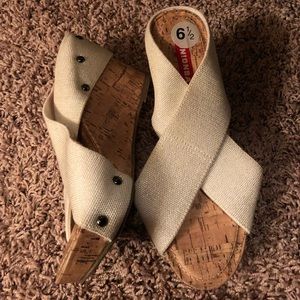 Brand new cross strap wedges